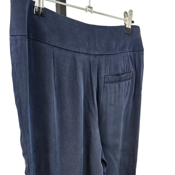 Kit and Ace Womens Silk Stretch Pants Size 4 Navy High Rise Cropped - Picture 9 of 9